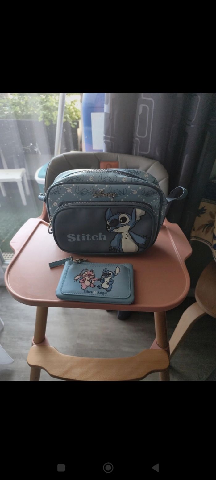 Sac bandoulière + porte monnaie stitch