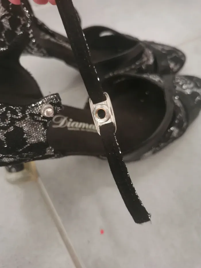 Chaussures de danse Diamant cuir noir pailleté T. 6 (39-39,5) - photo numéro 4