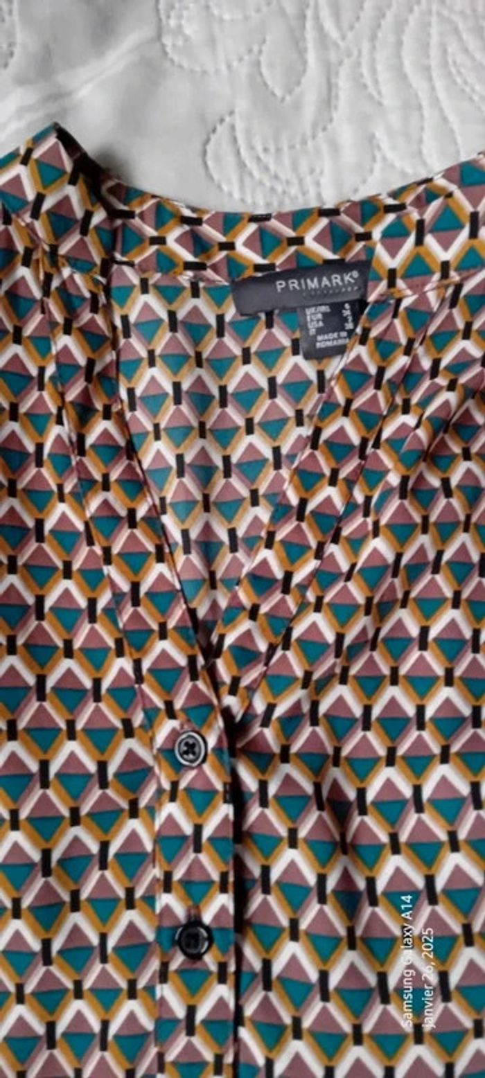 Tunique fluide motif losanges arlequin coloré marron femme xs primark - photo numéro 9
