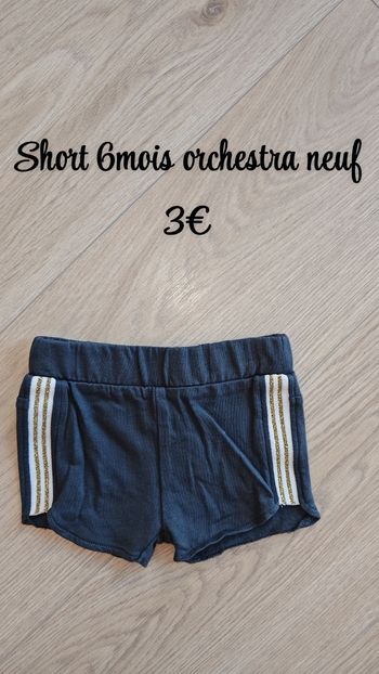 Short en gris 6mois orchestra neuf 