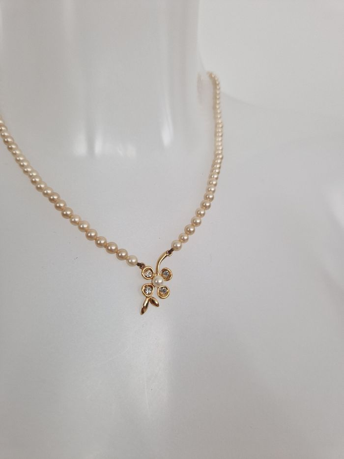 Collier perles vintage avec son motif - photo numéro 5