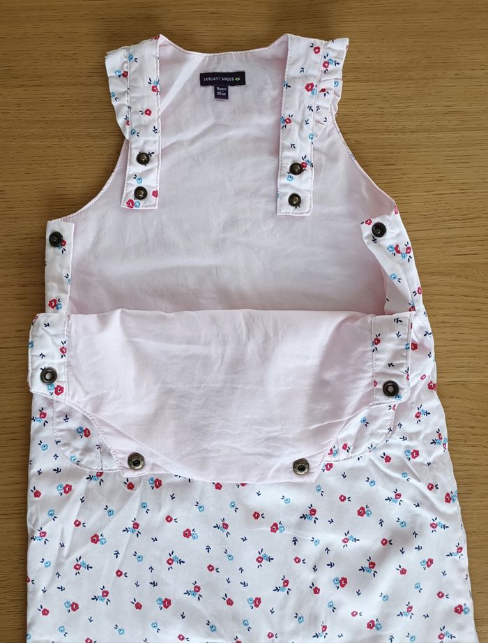 Salopette rose pâle fleurie Sergent Major fermeture pression 2 poches avant fille 18 mois 80 cm - photo numéro 6