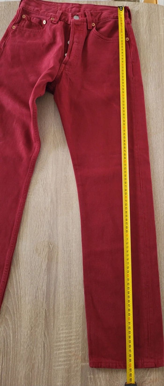 Jean Levi's 501 femme vintage 90's Made in USA bordeaux rare Taille 34 - photo numéro 11