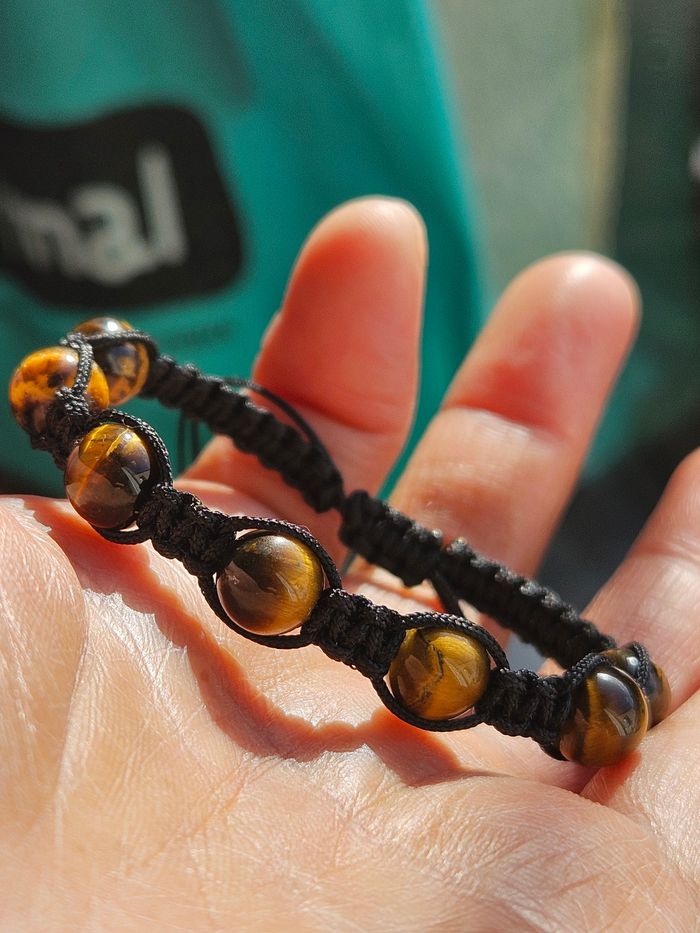 Macramé Bracelet en Oeil de Tigre - photo numéro 6