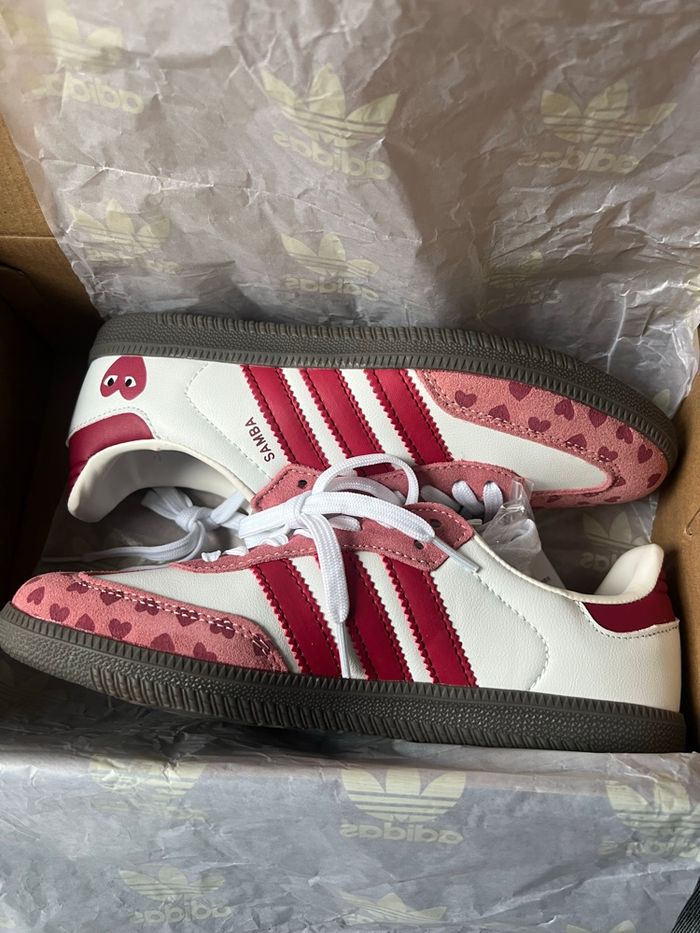 adidas x comme des garçons samba cœur - photo numéro 2