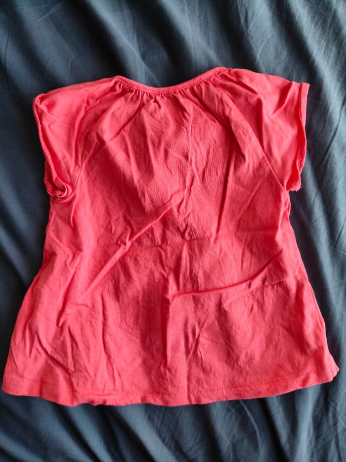 Tee-shirt manches courtes fille rouge vif 74 cm - photo numéro 4