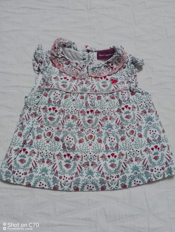 Sergent major haut blouse fraise fleur 3 mois