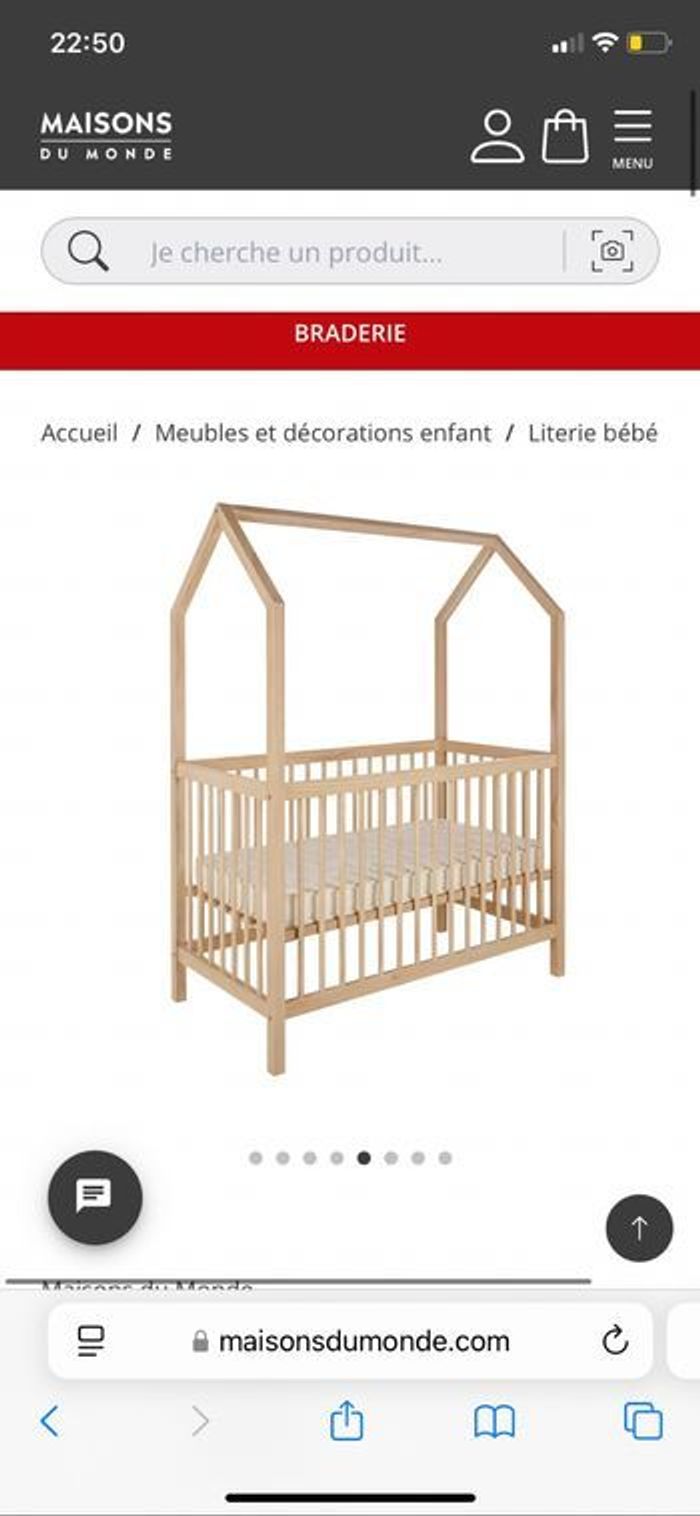 Lit bébé neuf maison du monde cabane  barreau évolutif - photo numéro 6