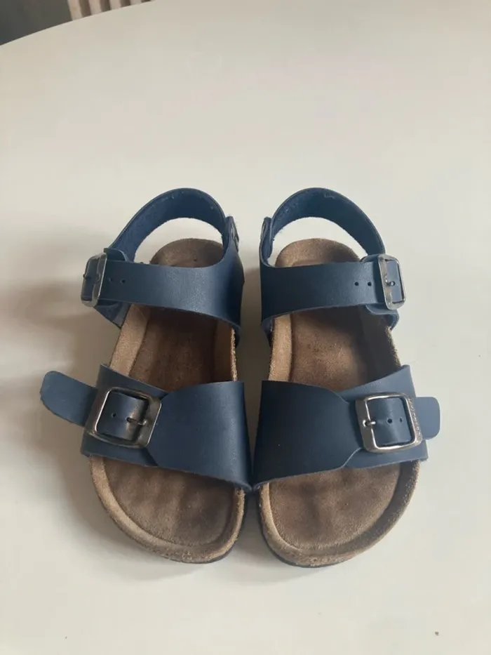 Sandales cuir bleu marine 30 - photo numéro 2