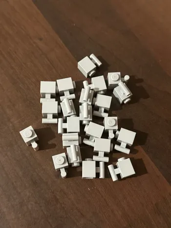 20 Brick lego , Modified 1 x 1 with Bar Handle ref 2921 Light Bluish Gray