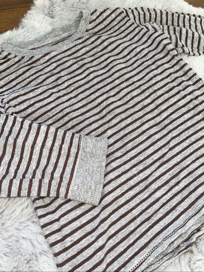 Haut a manches longues rayé gris et marron - 24 mois - Kid Kanaï - photo numéro 2
