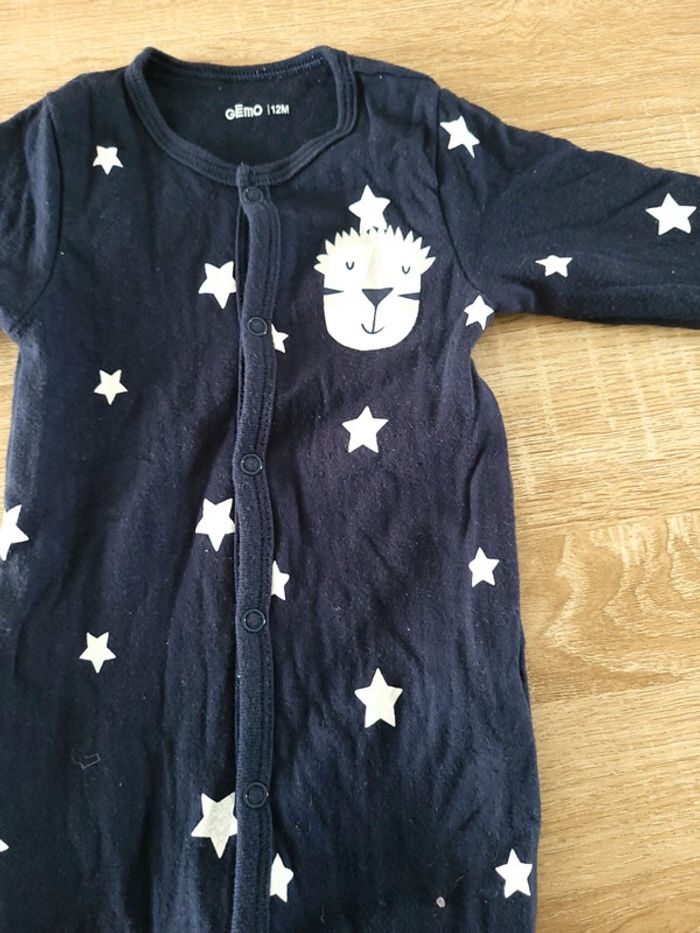 Pyjama coton été lion bleu 9-12 mois - photo numéro 2