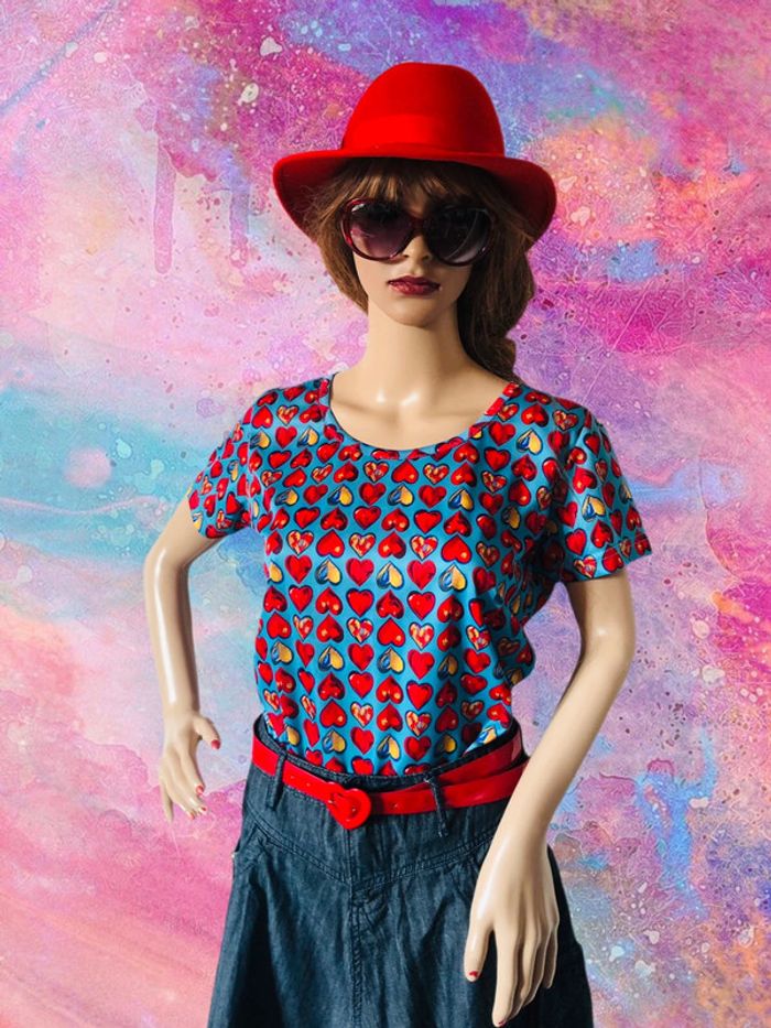 T-shirt motif cœurs vintage Y2K 2000s Heart pattern t-shirt