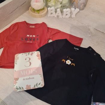 Lot de 2 t-shirts manches longues 3 mois