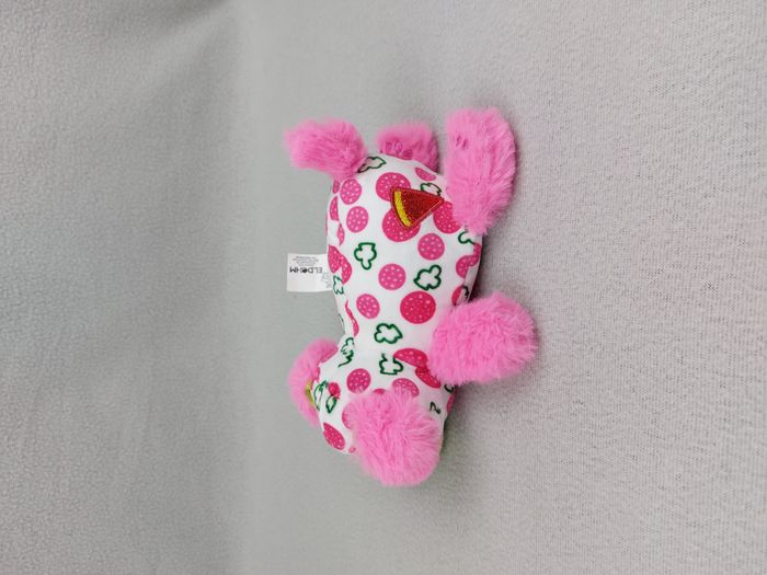 Peluche doudou chien rose blanc vert BASIC FUN 2020 fourrure rose trèfle pizza - photo numéro 5