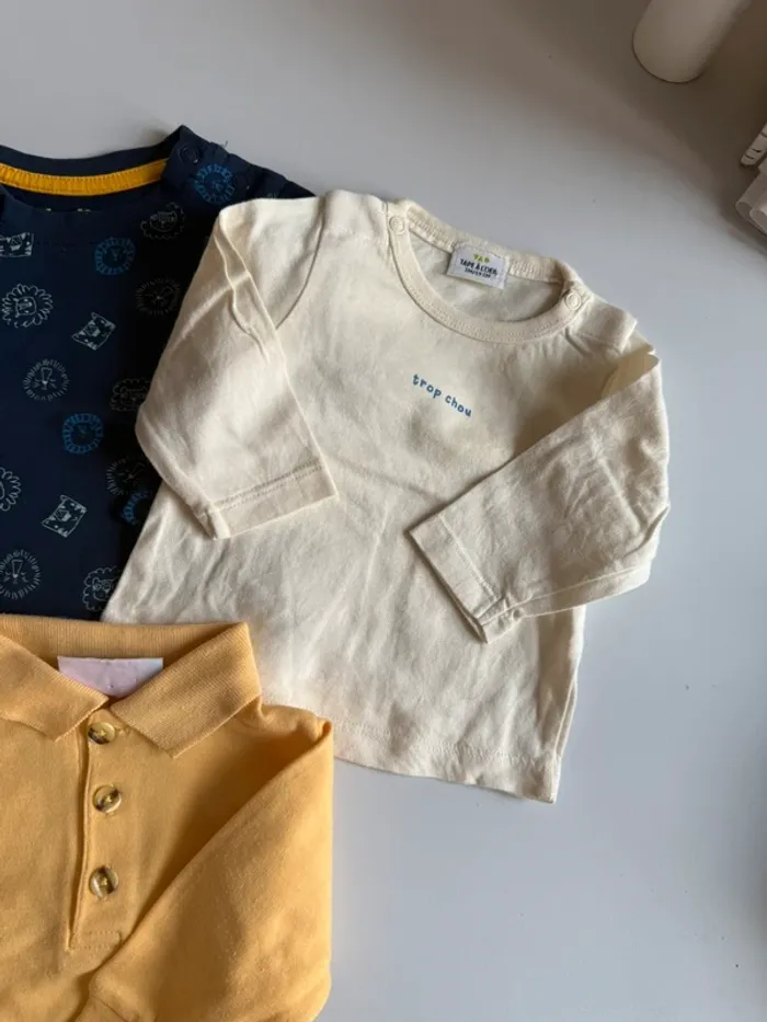 Lot de t- shirt manches longues en très bon état taille 3 mois - photo numéro 3