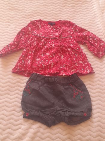 Ensemble blouse et short 6 mois