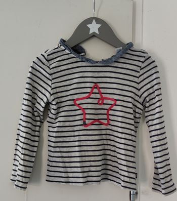 🌟 T-shirt à manches longues Okaïdi – Taille 4 ans fille