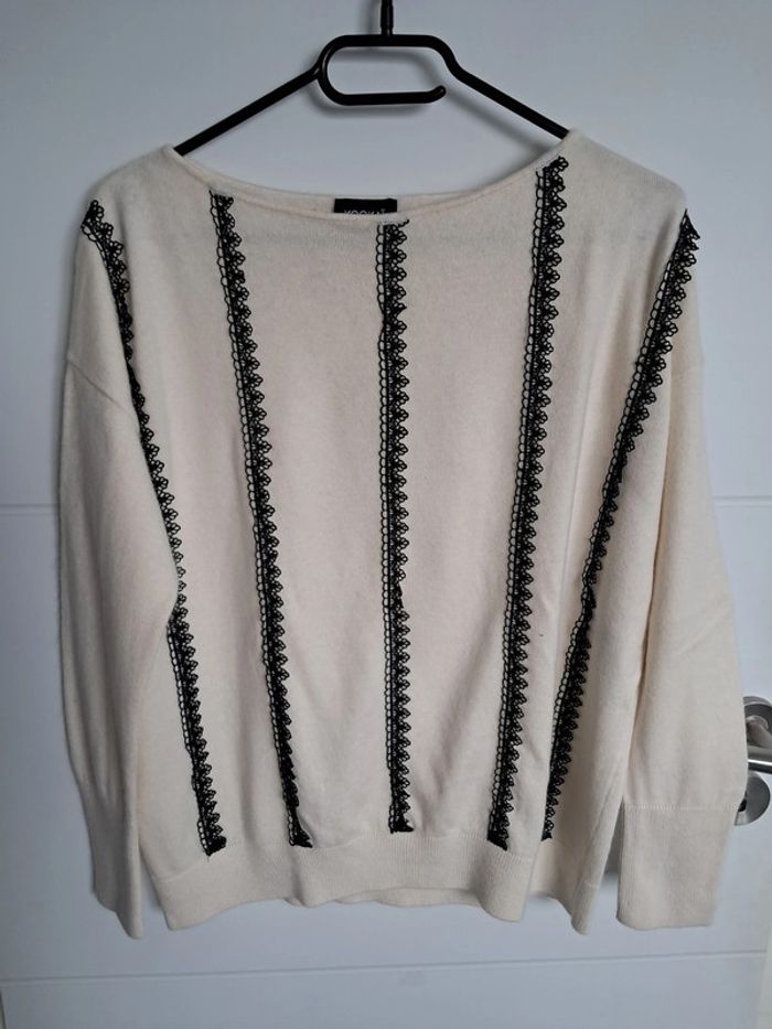 Pull crème et noir avec dentelle kookai - photo numéro 2