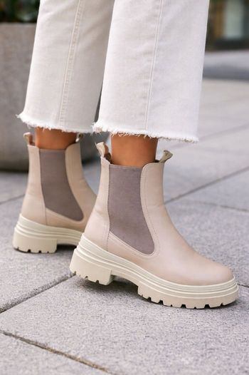Bottines Chelsea beige - style chunky

