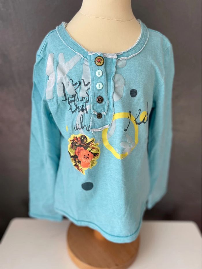 Tee shirt manche longue bleu