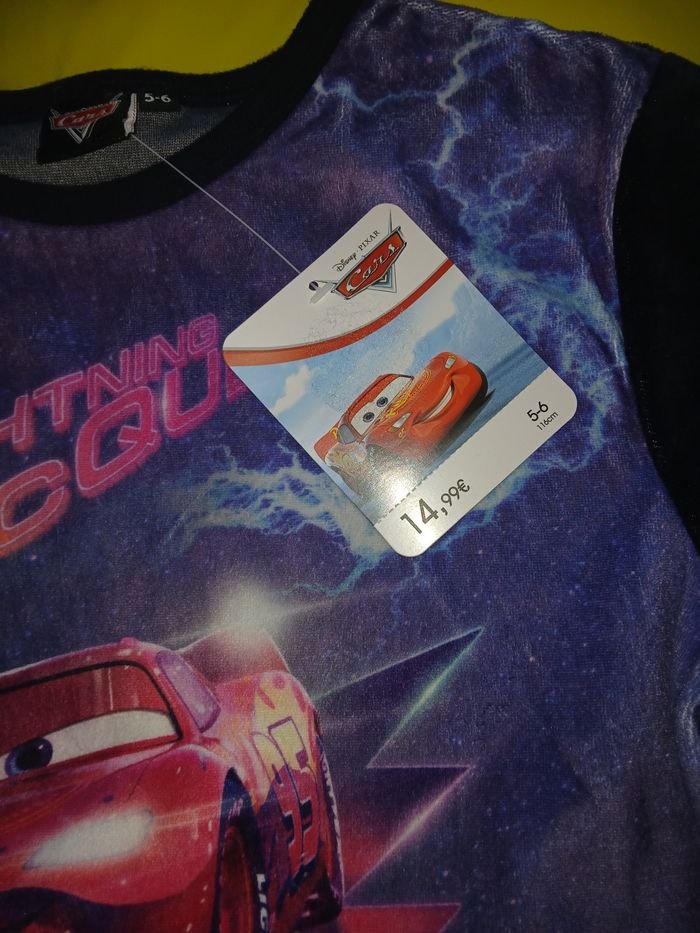 ensemble pyjamas en velours dsiney cars 5/6 ans - photo numéro 2