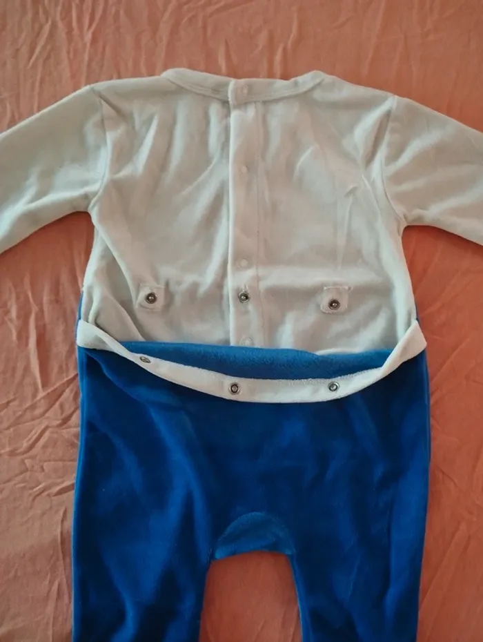 * Pyjama chaud blanc et bleu Cute Baby T6M - photo numéro 4