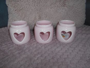Lot de 3 photophores céramique coeur neuf