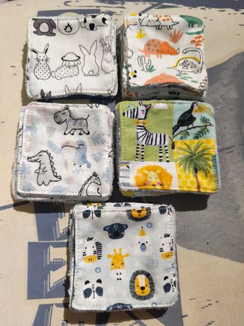 Lot 10 lingettes lavables 9x9 cm éponge bambou Oeko-tex toutes douces 