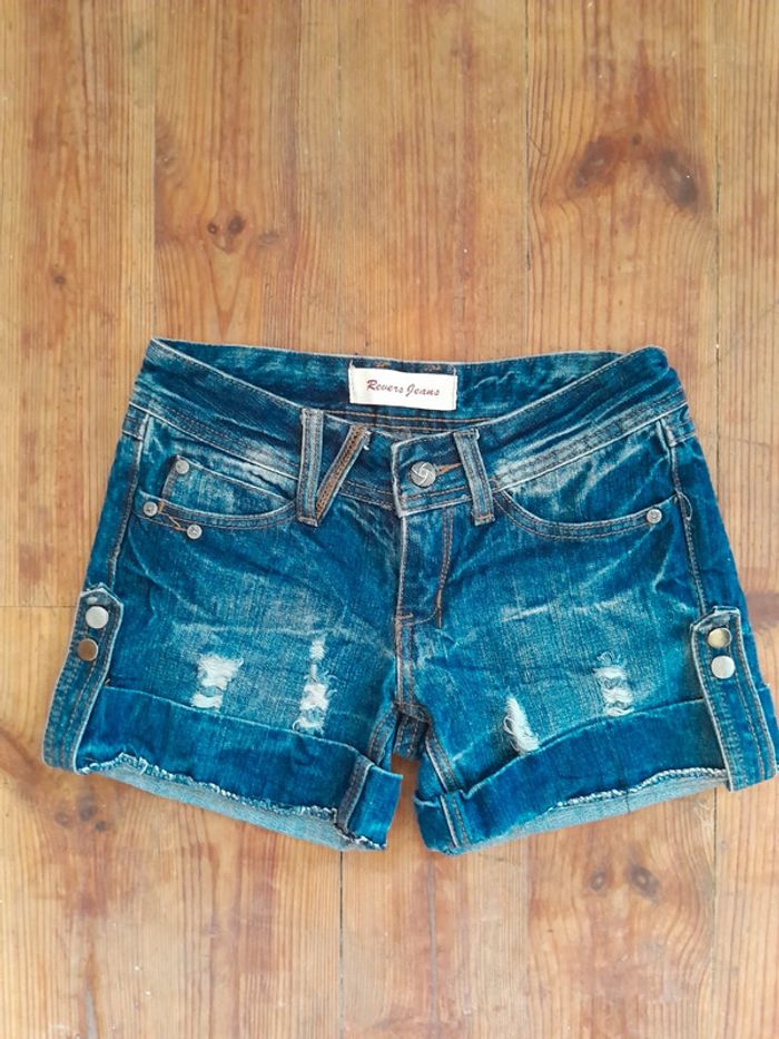Short jeans effet délavé Revers jeans T34