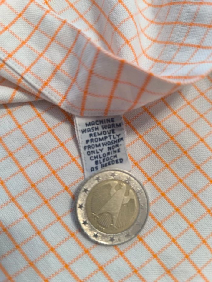 Chemisette à carreaux - Ralph Lauren - Blake - Logo brodé premium - Blanc, orange - Taille M - photo numéro 10