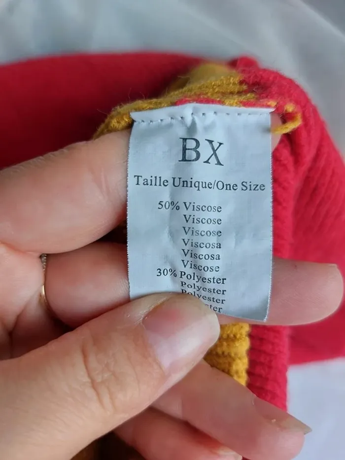 Pull col V BX – Taille unique – Multicolore – État : Excellent - photo numéro 5