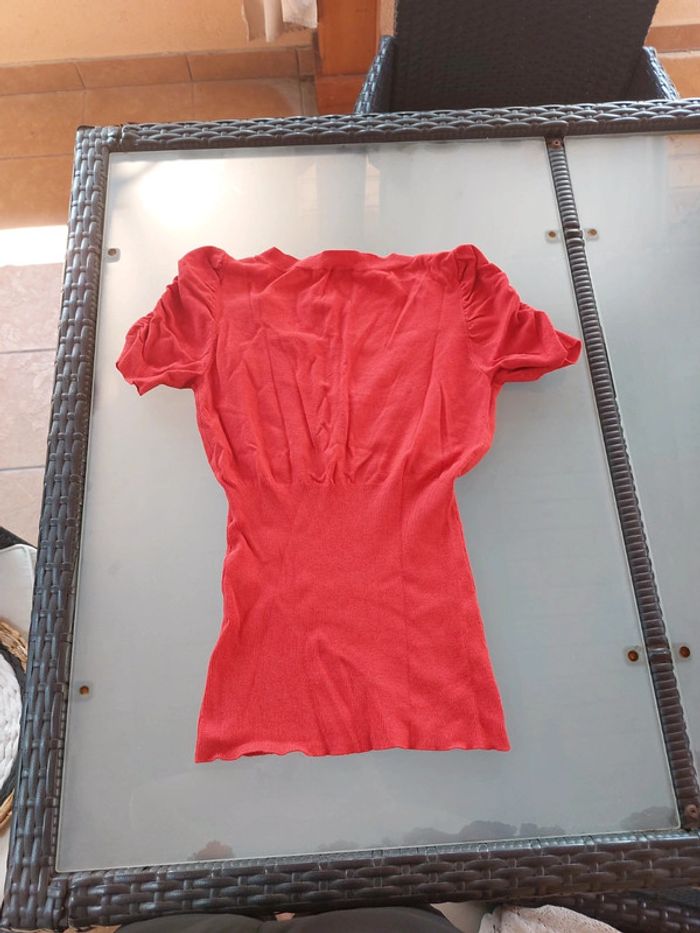 Haut MORGAN taille 38 / M rouge manches courtes - photo numéro 4