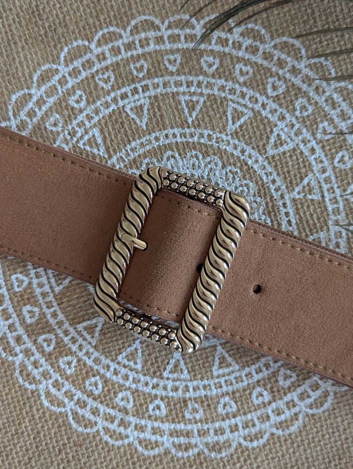 Ceinture élastique Dallas camel et doré - photo numéro 3