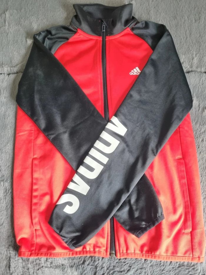 Veste zippé Adidas rouge, 11/12 ans Enfant - photo numéro 2