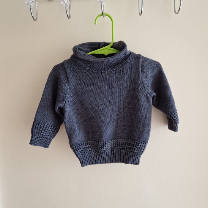 6 mois pull bleu marine