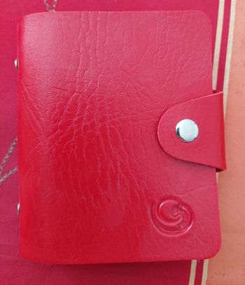 Porte carte rouge 30 pochettes