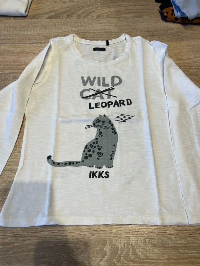 Tee-shirt ikks blanc léopard