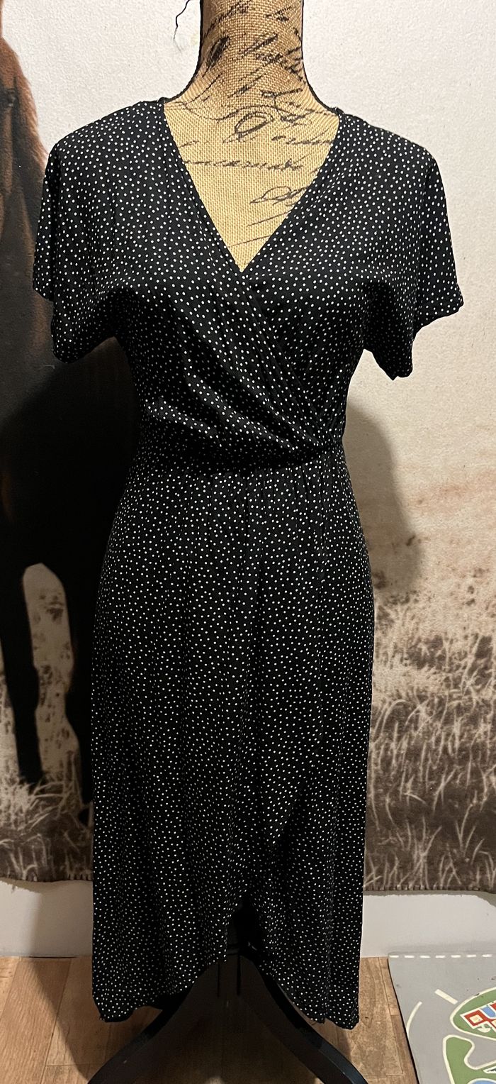 Robe longue noire manches courtes (XS - 34)