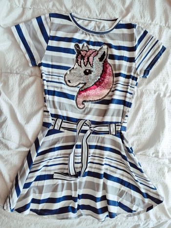 Robe licorne à sequins fille 8-9 ans
