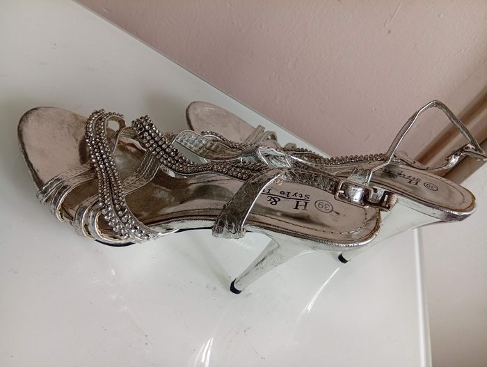 sandales talon aiguille chromé chaussures - photo numéro 6