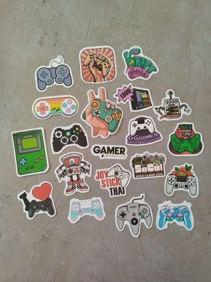 Lot x20 stickers autocollants Gamer