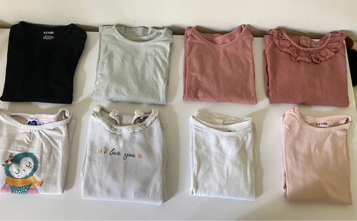 Lot 8 t-shirt manches longues fille 18 mois