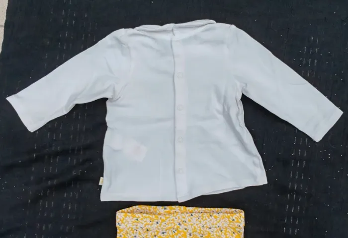 Ensemble Fille Obaïbi 🌼 blouse col Claudine + legging fleuri – 62cm - photo numéro 3