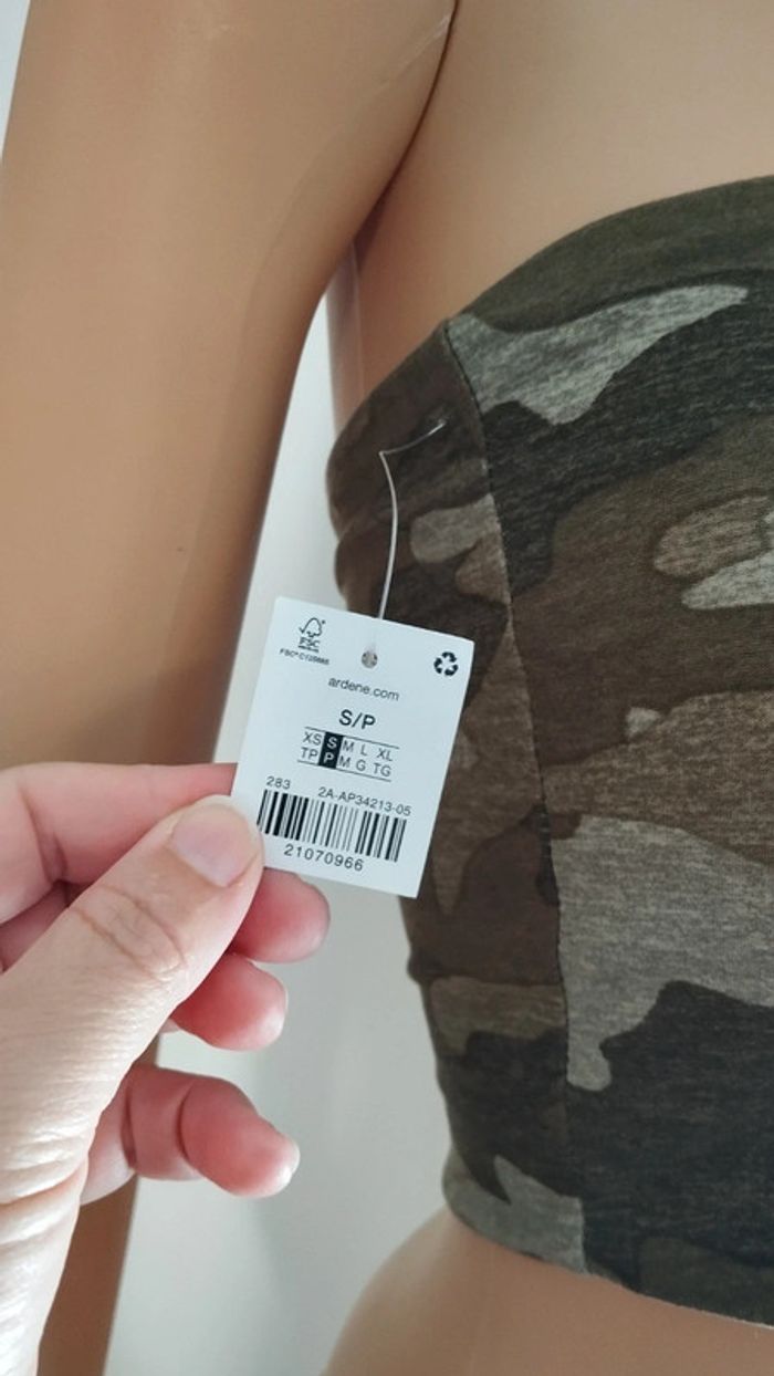 Top haut court bandeau camouflage taille s femme - photo numéro 4