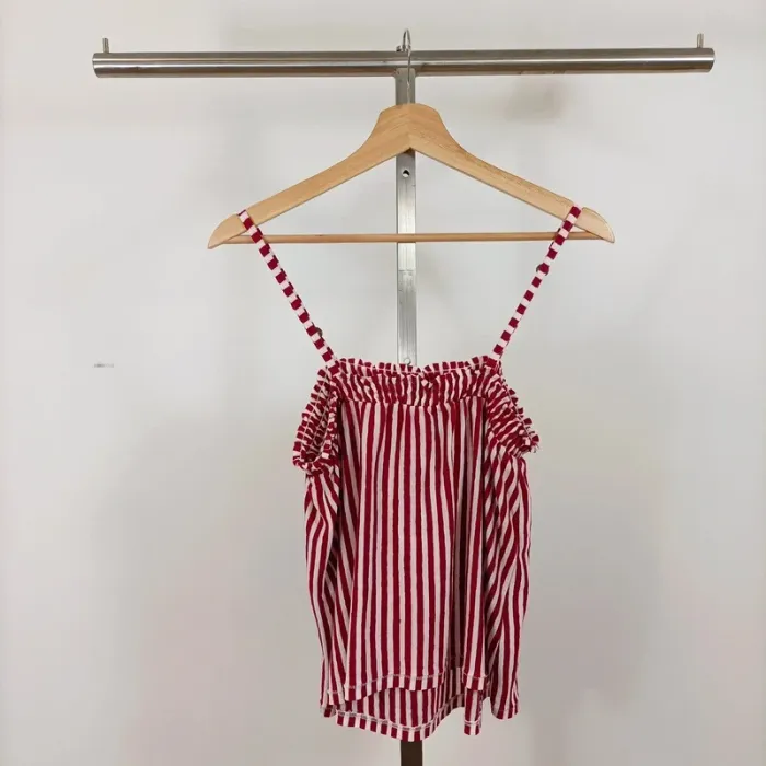 Top d'été rayé rouge et blanc à fines bretelles – Next T.12 A1023 - photo numéro 6