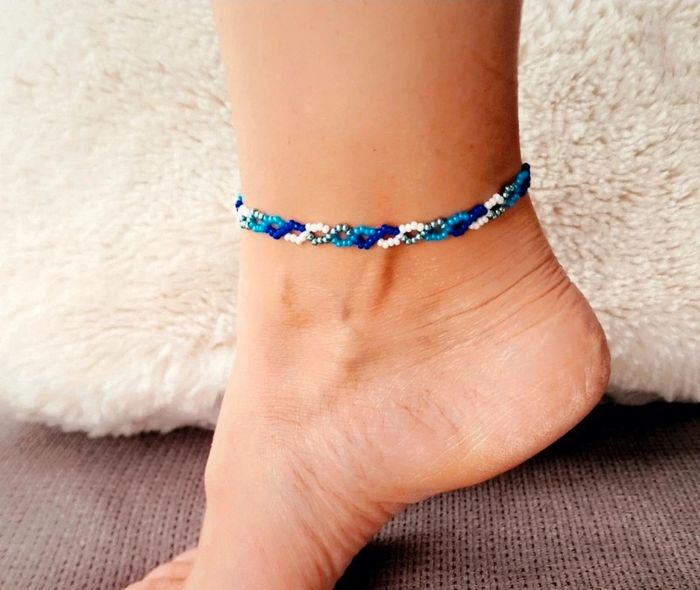 Bracelet de cheville bleu
