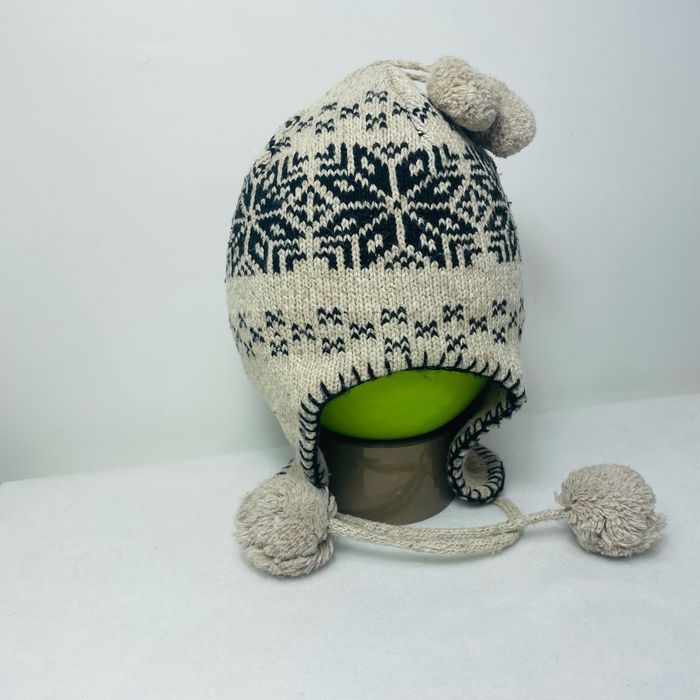 🥶 Bonnet Péruvien. Enfant. Très bon état. Beige et marine. - photo numéro 2