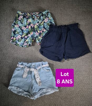 Lot de 3 shorts filles - 8 ans