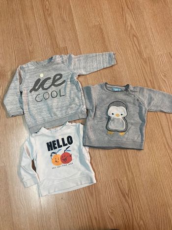 Lot 3 sweat pull Kiabi obaibi H&M 12 mois